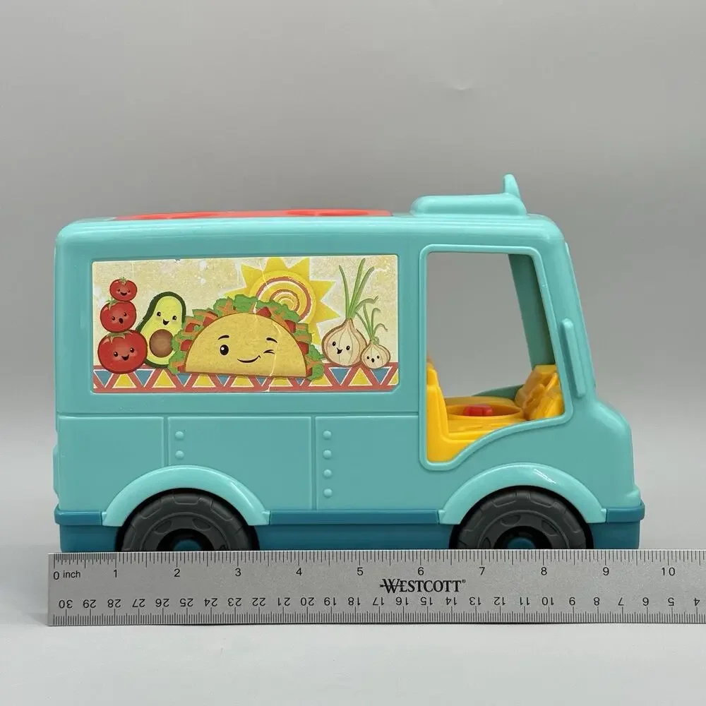 Fisher Price Little People Food Truck Taco Truck Sounds + 3 Figures Works